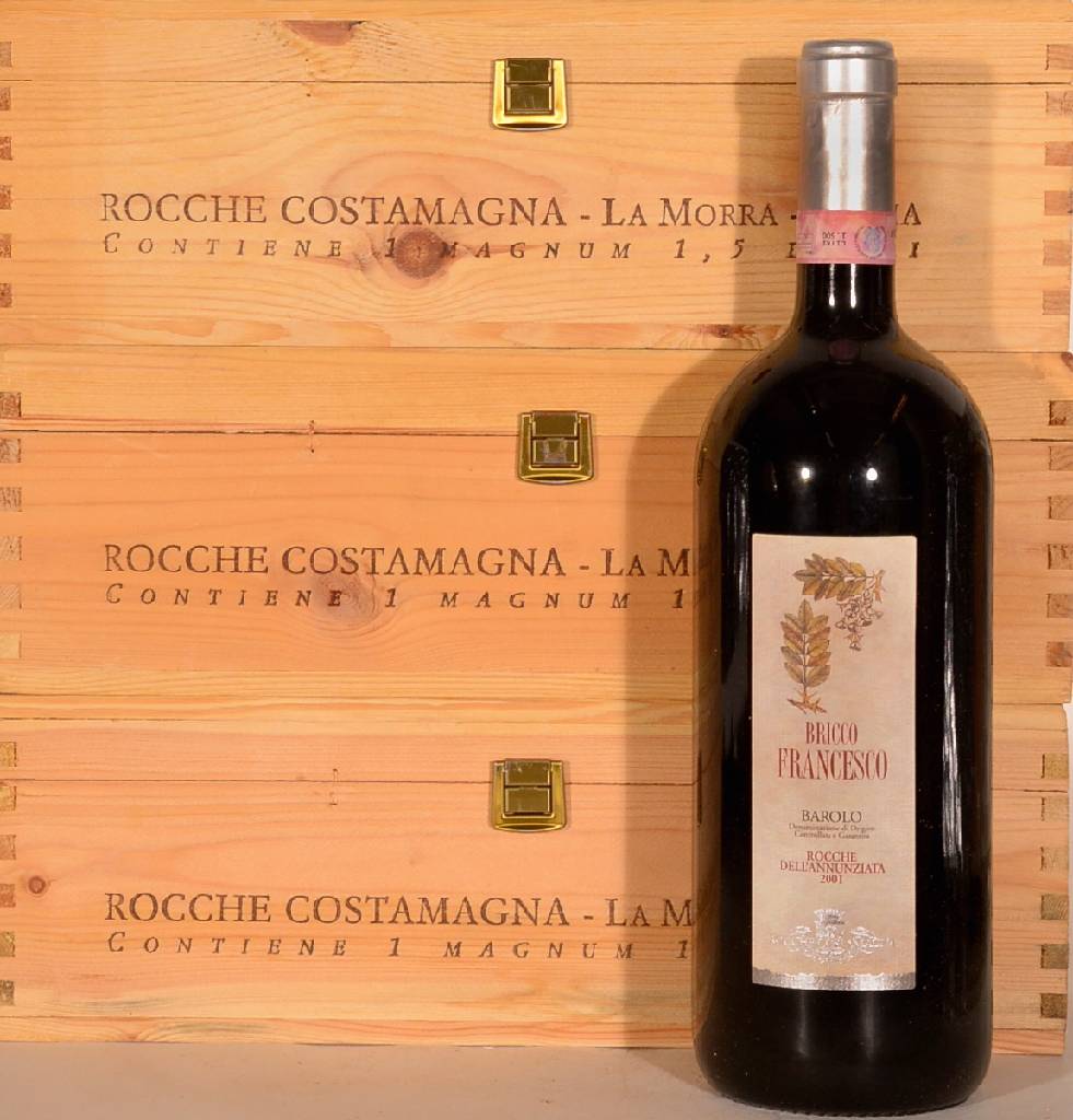 3 Magnumflaschen 2001 Rocche Costamagna Barolo, Bricco Francesco, je ca. 150 cl, 14 % Vol., Füllstände: je ca. top shoulder, unverkostet, sehr gute ...