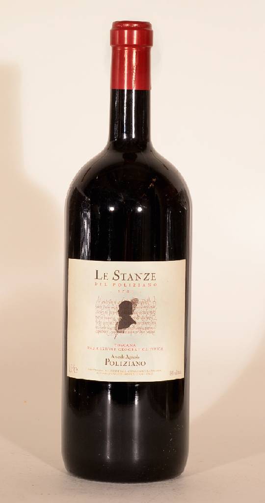 6 Magnumflaschen 2001er Le Stanze del Poliziano, Montepulciano, Toscana, je ca. 150cl, 14 % Vol., Füllstände: je ca. into neck, unverkostet, sehr ...