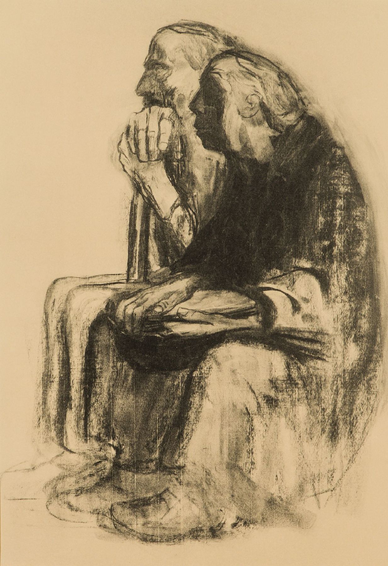 Käthe Kollwitz, 1867-1945, 21 Zeichnungen der späten Jahre, Mappe mit 21 Lithografien, Hrsg. Gebrüder Mann, 2te Auflage 1965, Blattgr.44x32 cm, ...