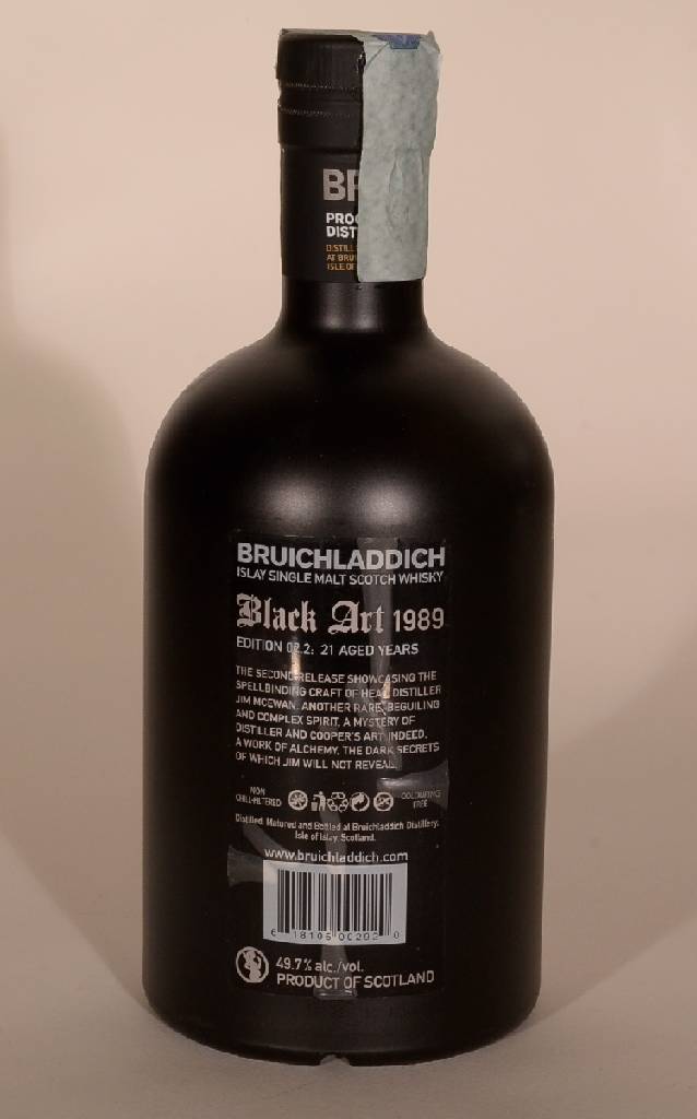 Detail a: 1 Flasche 1989 Islay Single Malt Scotch Whisky, Bruichladdich Black Art Edition 02.2 von Jim Mc Ewan, ca. 700 ml, 51.1 & Vol., sehr guter ...
