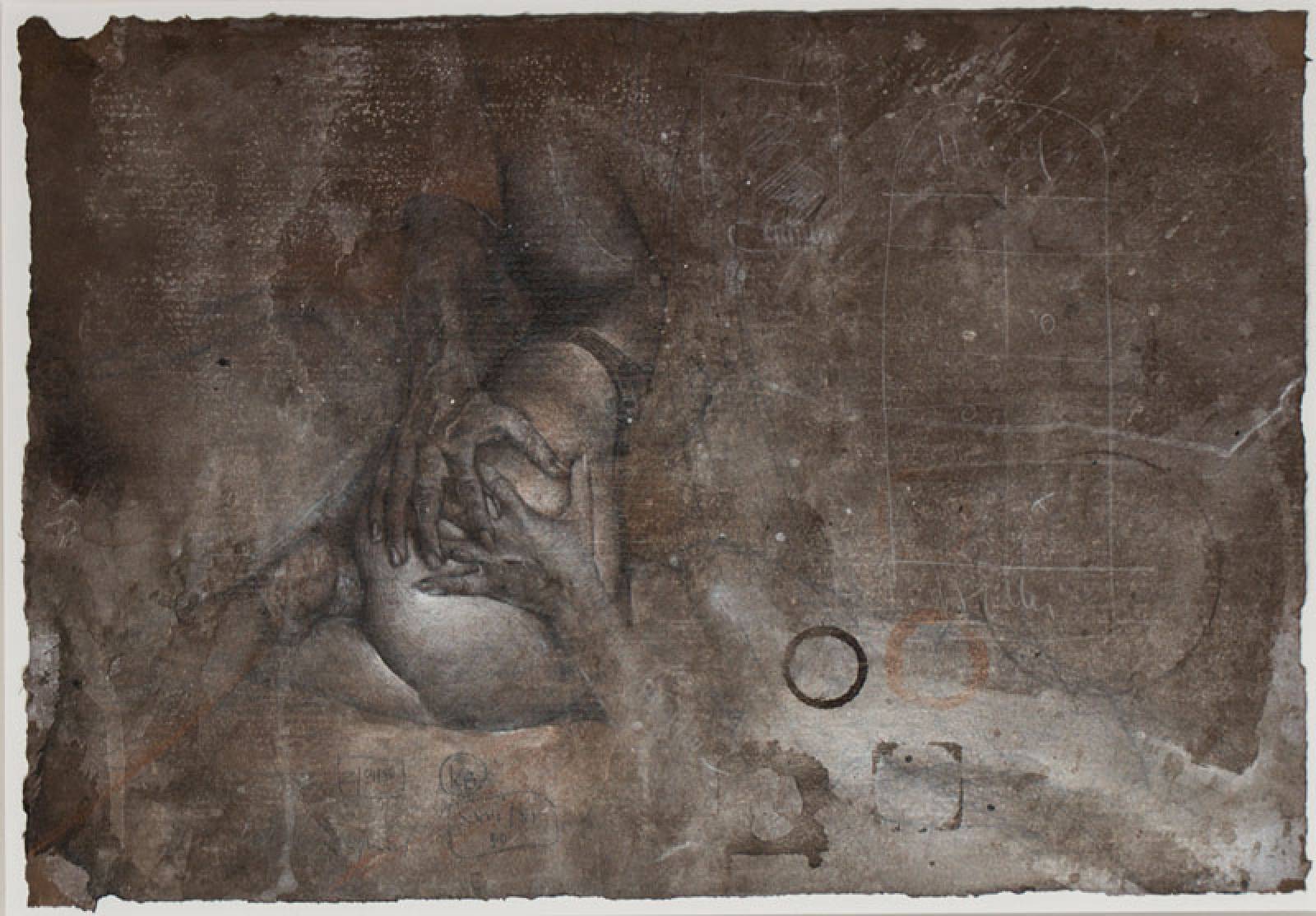 Klaus Boettger, 1942-1992, Erotische Fragmente, Gouache/Papier, sign., dat. 80, Blattgr. 25x36 cm, unter Glas gerahmt, gesamt 45x57,5 cm