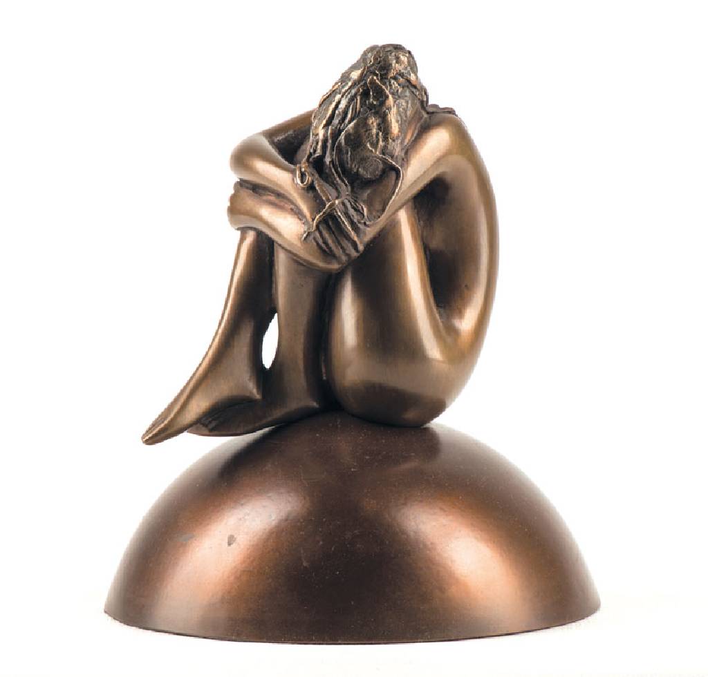 Bruno Bruni, geb. 1935, La Felicita, zweiteilige Bronzeskulptur, sign., num. 61/5000, H. 20 cm