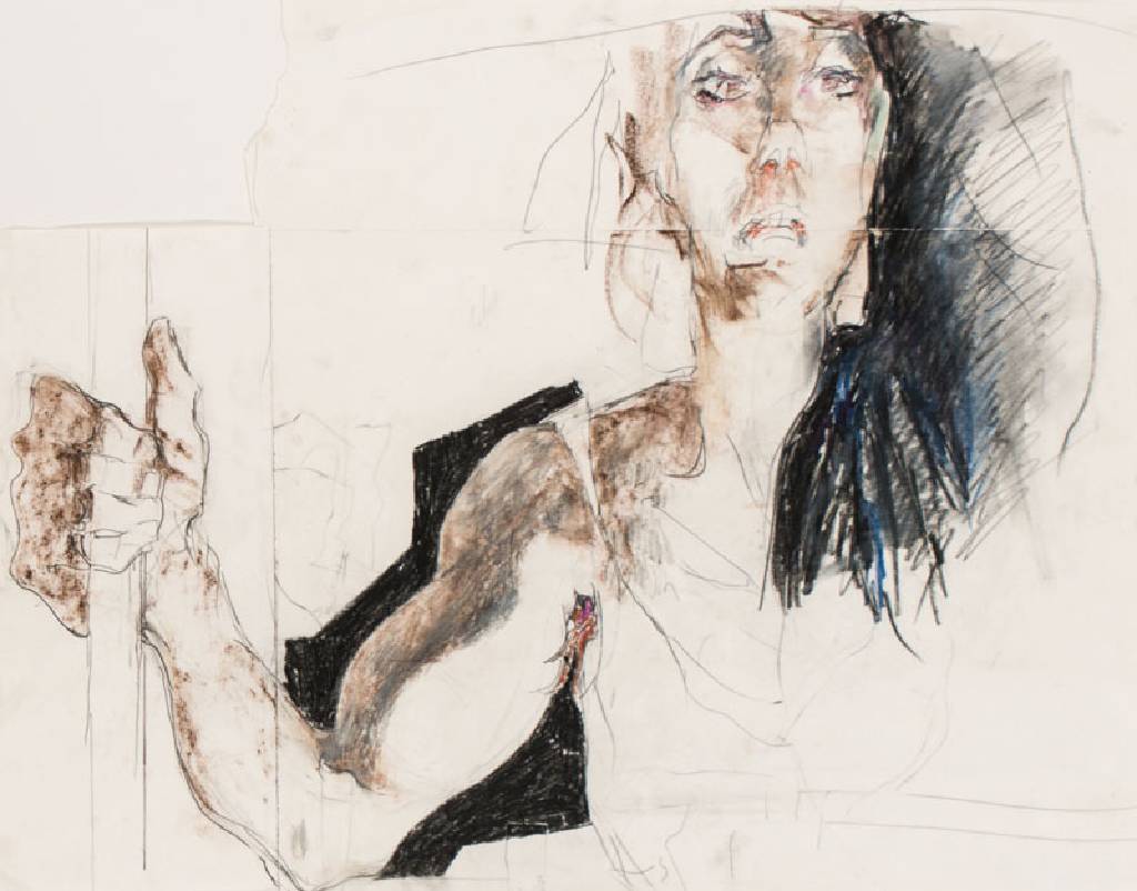 Horst Janssen, 1929-1995, Farbkreide, Farbstift und Bleistift auf Papier, um 1993, handsign., Blattgr. 65,3x72,6 cm, unter Glas in edlem Rahmen ...