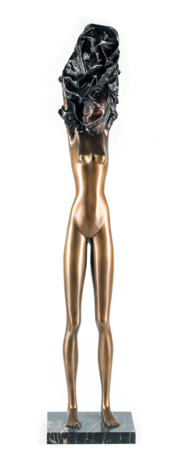 Bruno Bruni, geb. 1935 Gradara, La Divina, 1981, Bronzeskulptur mit gold - brauner Patina, sign., num. 547/1000, H. 102 cm