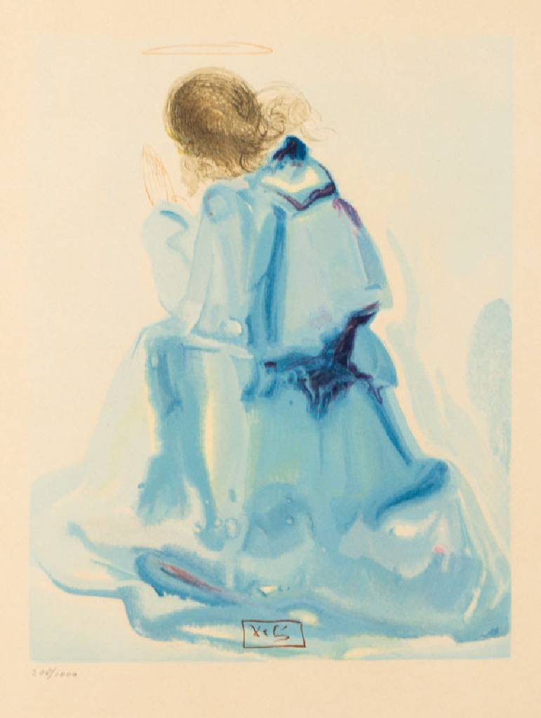 Salvador Dali, 1904-1989, Der Engel, Lithografie aus "Die Göttliche Komödie", im Druck sign., num. 200/1000, Blattgr. 25x20 cm, unter ...