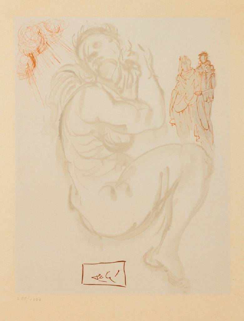 Salvador Dali, 1904-1989, Dantes Traum, Lithografie aus "Die Göttliche Komödie", im Druck sign., num. 200/1000, Blattgr. 25x20 cm, unter ...