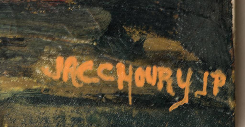 Detail a: unbekannter Künstler, evtl. Michael Khoury, Öl/Lwd, unleserlich sign., ca. 100x159 cm