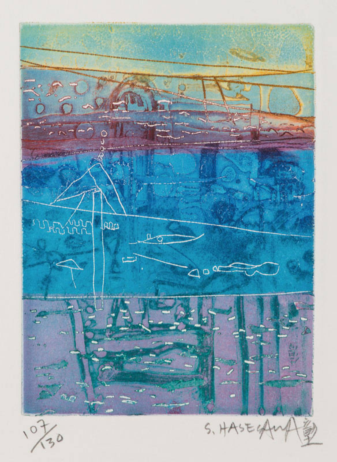 Shoichi Hasegawa, geb. 1929, Radierung, handsign., num. 107/130, Platte 21x16cm, Blattgr. 38x29cm