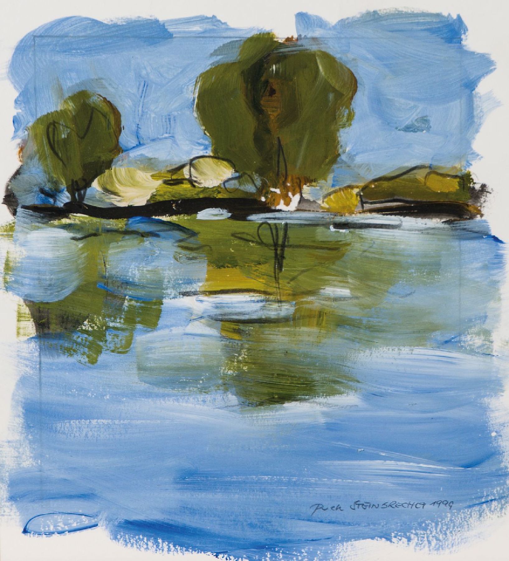 Puck Steinbrecher, geb. 1950 Bad Zwischenahn, Acryl auf Karton, sign., dat. 1999, ca. 22x18,5 cm