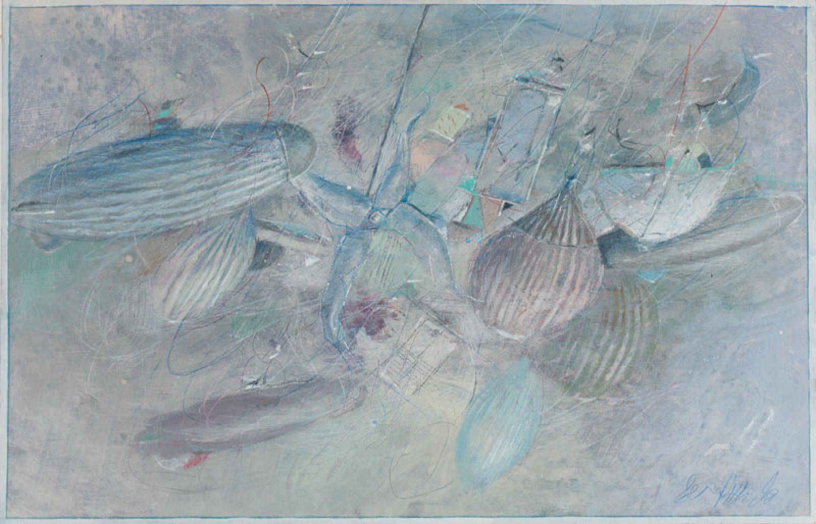 Gerhard Hofmann, geb. 1957 Worms, Acryl/Karton, sign., ca. 38x59 cm