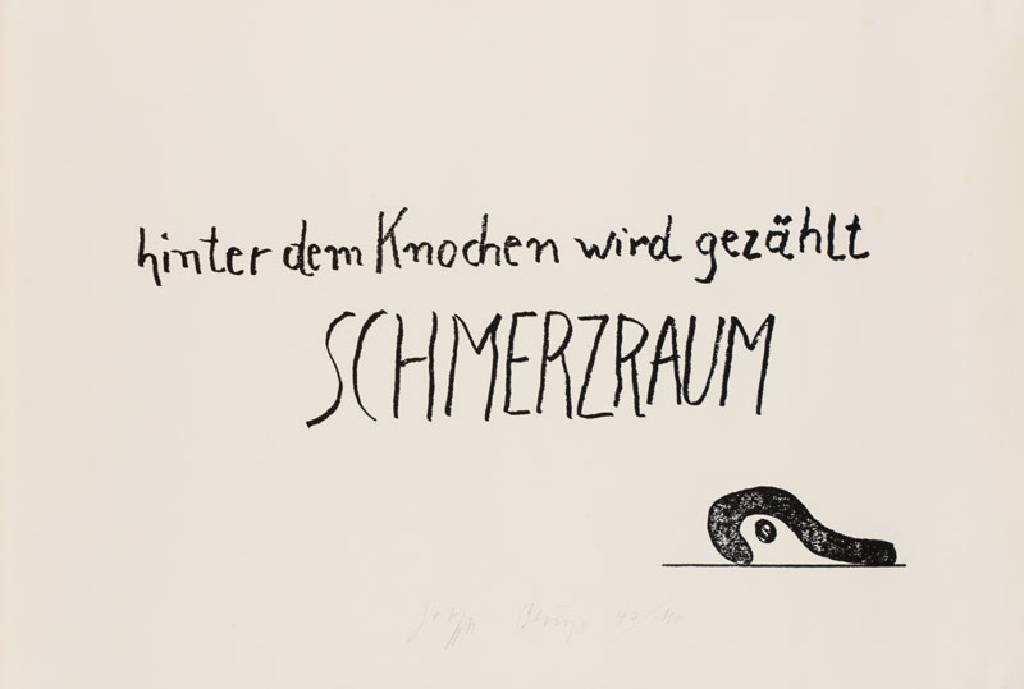 Joseph Beuys, 1921-1986, Schmerzraum, 1984, Serigraphie, handsign., num. 47/180, Blattgr. 54x79,5 cm, wenige sehr leichte Stockflecken