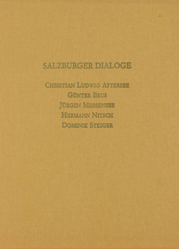 Salzburger Dialoge, Mappe mit 5 Farbradierungen von Christian Ludwig Attersee, Günter Brus, Jürgen Messensee, Hermann Nitsch, Dominik Steiger, je ...