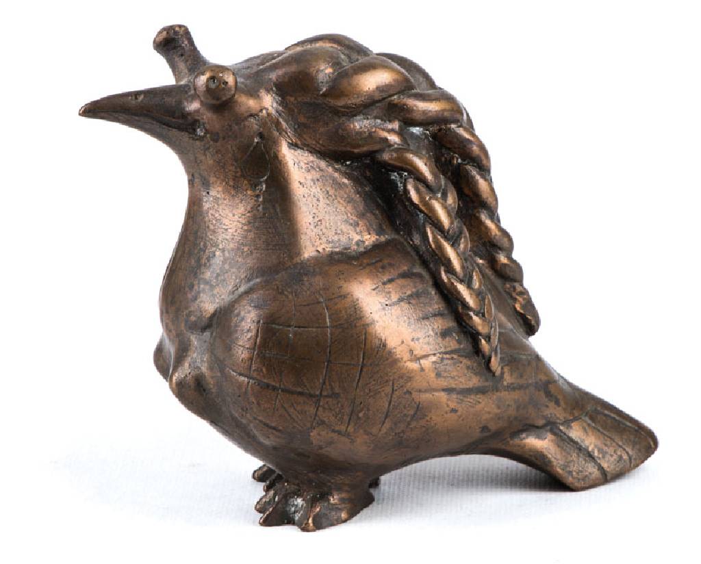 Gernot Rumpf, geb. 1941 Kaiserslautern, Elwetritsche, Bronzeskulptur, sign., dat. 1993, Gießerstempel, 14x13x10 cm