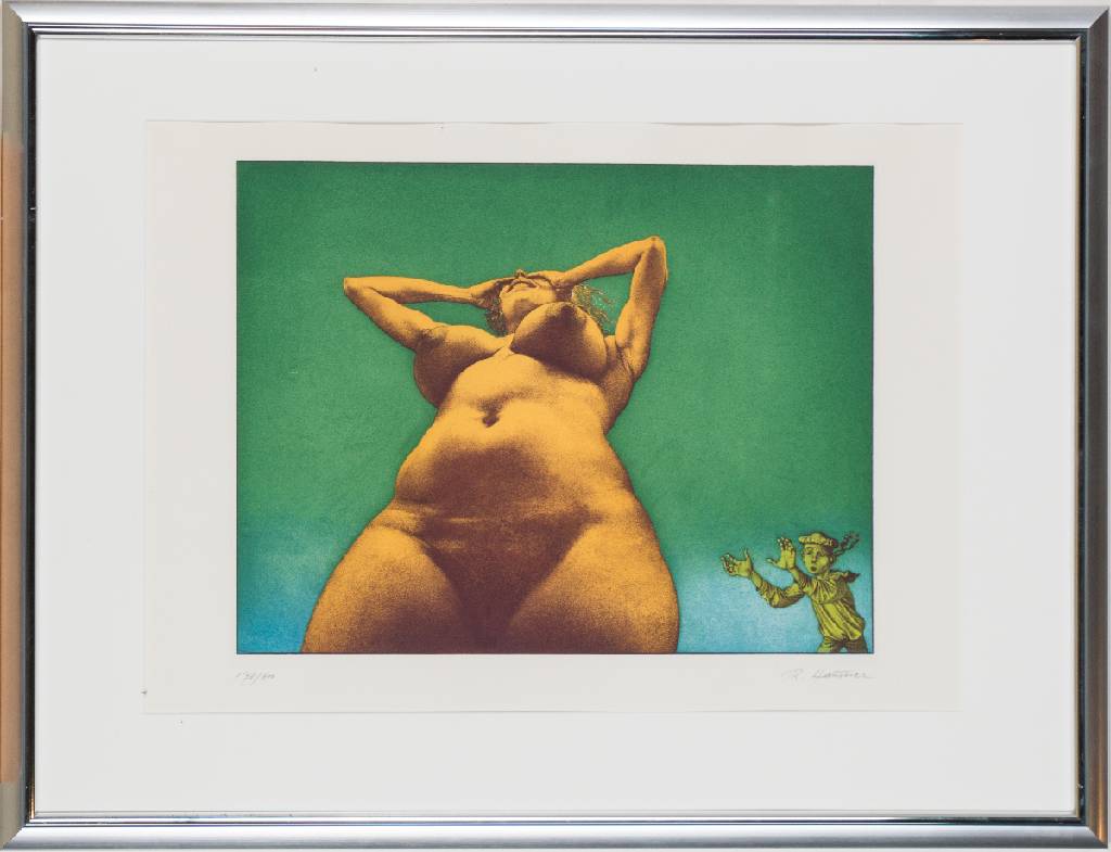 Rudolf Hausner, 1914-1995, Eva, Farbradierung, 1973, handsign., num. 172/600, Platte ca. 39x50 cm, unter Glas gerahmt, gesamt 65x85 cm