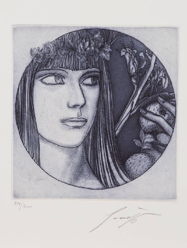Ernst Fuchs, 1930-2015, Monographie, Mappe mit 8 Radierungen auf Bütten, Edition Hartmann München, 1976, je handsign., num. 806/3000, Blattgr. ...
