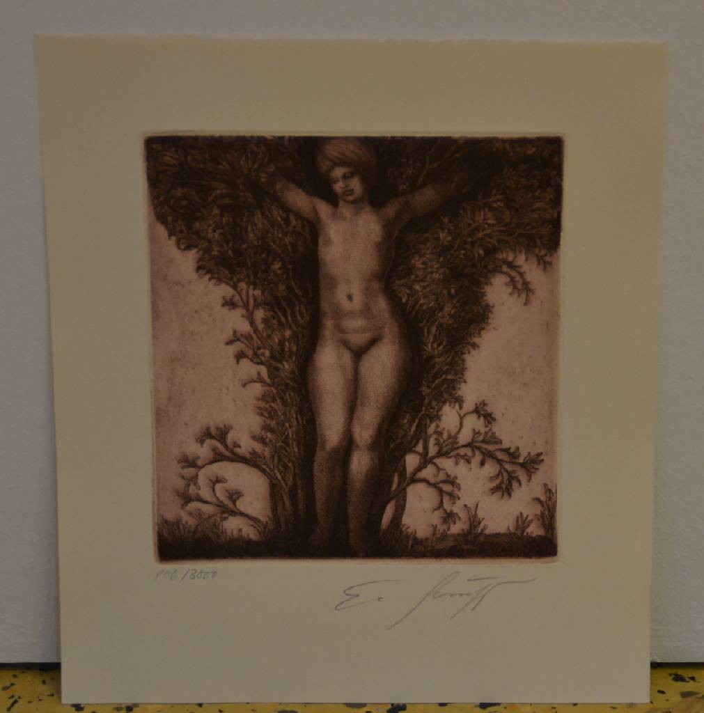 Detail c: Ernst Fuchs, 1930-2015, Monographie, Mappe mit 8 Radierungen auf Bütten, Edition Hartmann München, 1976, je handsign., num. 806/3000, Blattgr. ...