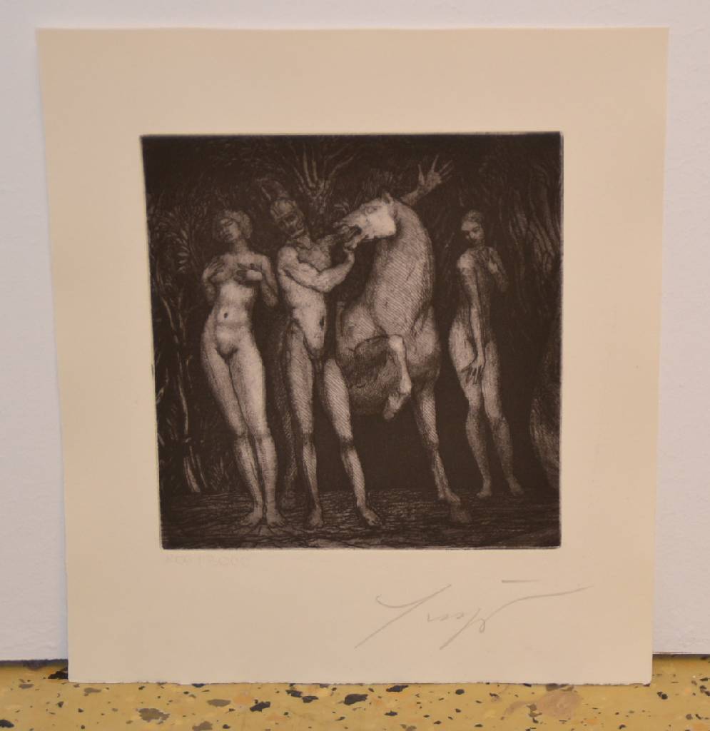 Detail g: Ernst Fuchs, 1930-2015, Monographie, Mappe mit 8 Radierungen auf Bütten, Edition Hartmann München, 1976, je handsign., num. 806/3000, Blattgr. ...