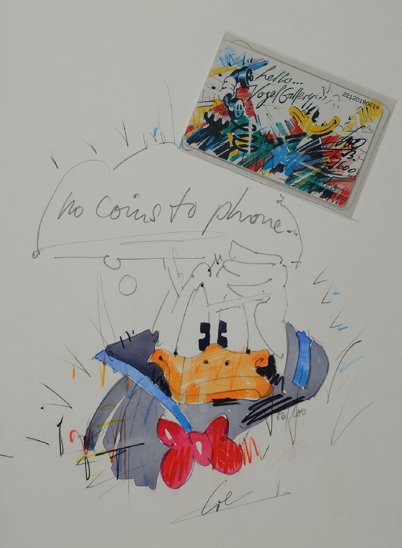 Wolfgang Loesche, geb. 1947, Konvolut aus 2 Aquarellen, eins mit Telefonkarte, je sign., Blattgr. je 27x20 cm