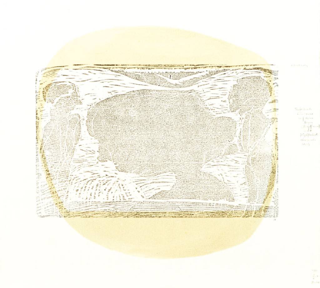 Gerhard Altenbourg, 1926-1989, Tiefruhende Teichwonne wirf deine Augen in die flügelflankierte einwesende Stille, Farbholzschnitt, handsign., dat. ...
