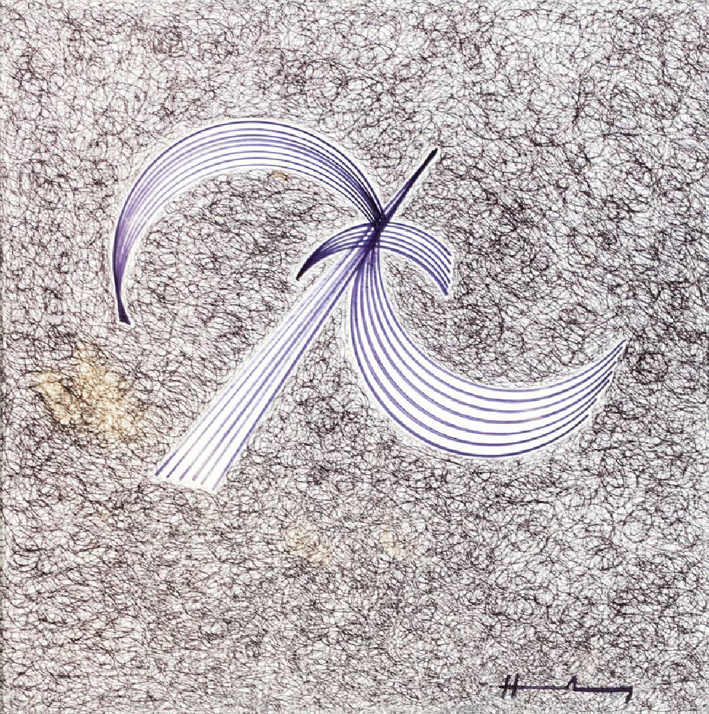 Hans Hartung, 1904-1989, Kugelschreiber/ Filzstift-Zeichnung, sign., Blattgr. 38x38 cm, kleiner bräunlicher Fleck li Blattseite, unter Glas gerahmt