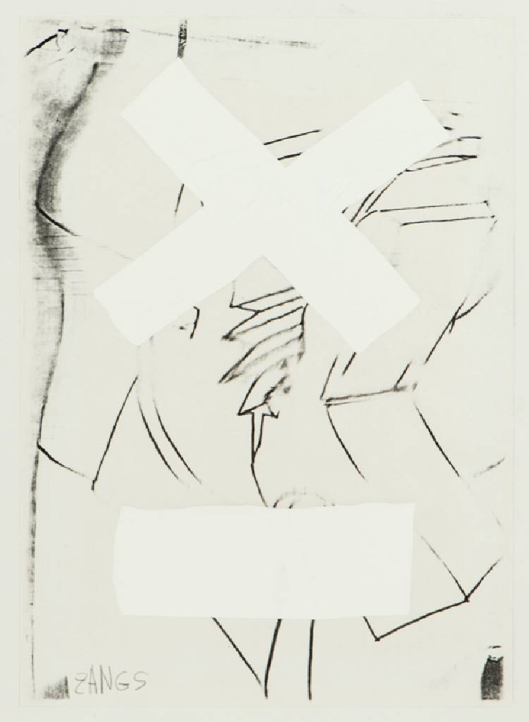 Herbert Zangs, 1924-2003, Rechensymbolik, übermalte Lithografie, handsign., Blattgr. 29,5x21 cm