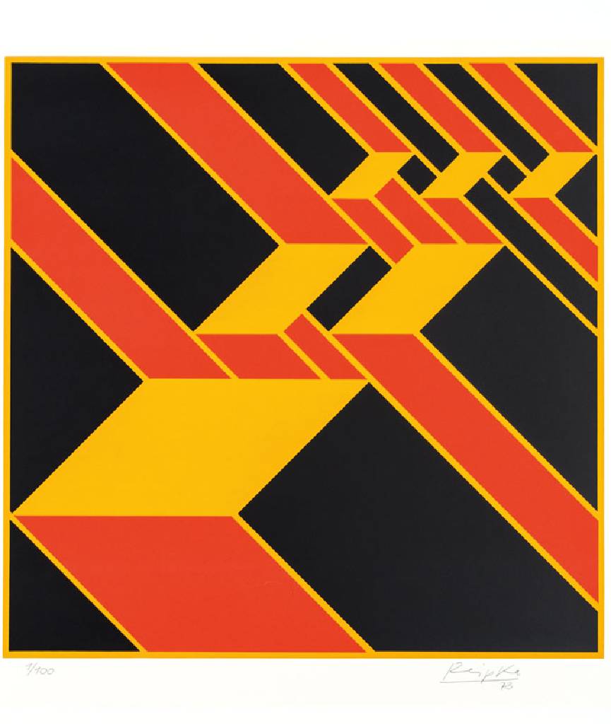 Jürgen Reipka, 1936-2013, Geometrische Komposition, Serigraphie, handsign., num. 1/100, dat. (19)73, Blattgr. 65x65 cm