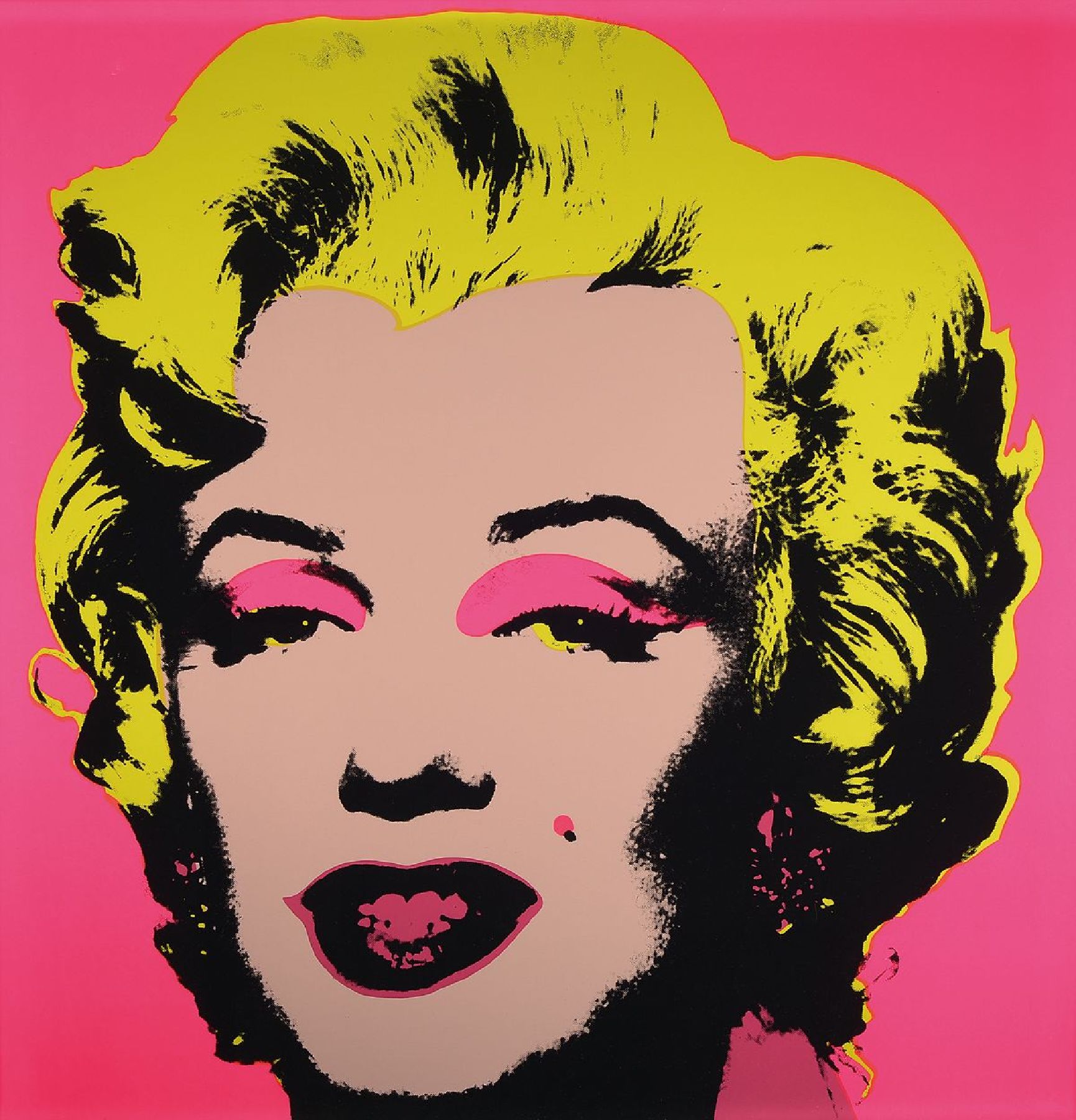 Nach Andy Warhol, Marilyn Monroe, Farbserigraphie, unter Glas gerahmt, ca. 90,5x91 cm, gesamt 101x101 cm