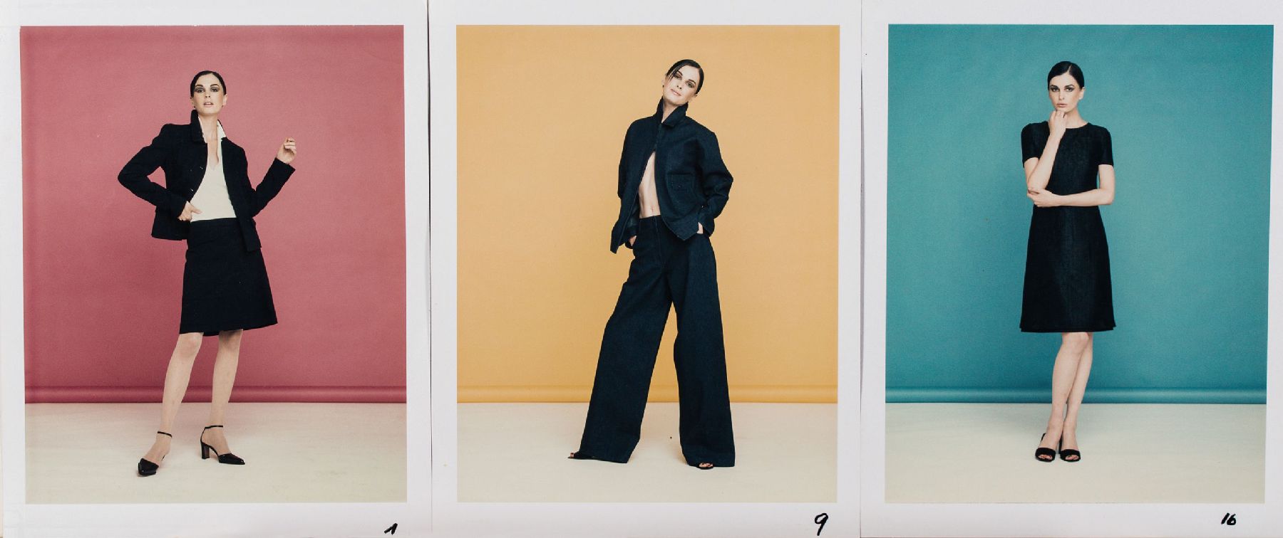 Karl Lagerfeld, geb. 1933 Hamburg, Set aus 3 C-Prints/ Fotografien, für den Verkaufskatalog Quelle, Designs von K.Lagerfeld, Blattgr. je 27,5x21,5 ...