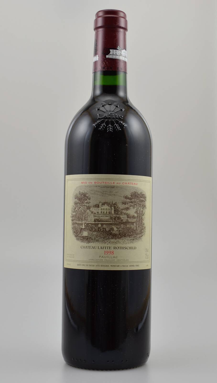 1 Flasche 1998 Chateau Lafite Rothschild, Pauillac, Premier Grand Cru Classe, ca. 75 cl,13 % Vol., Füllstand: ca. into neck, unverkostet, sehr guter ...