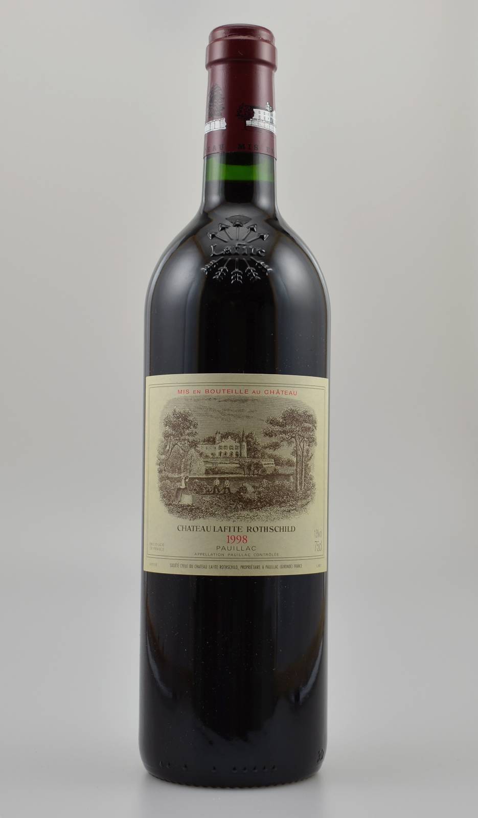 1 Flasche 1998 Chateau Lafite Rothschild, Pauillac, Premier Grand Cru Classe, ca. 75 cl, 13 % Vol., Füllstand: ca. into neck, unverkostet, sehr ...