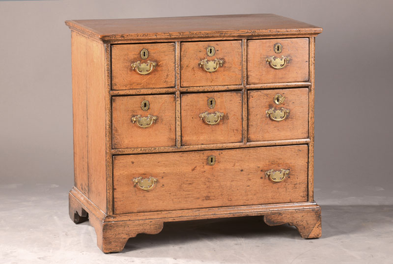 Kommode, wohl England,18.Jh.,Queen Anne, Eiche massiv, ca. 78x82x56 cm
