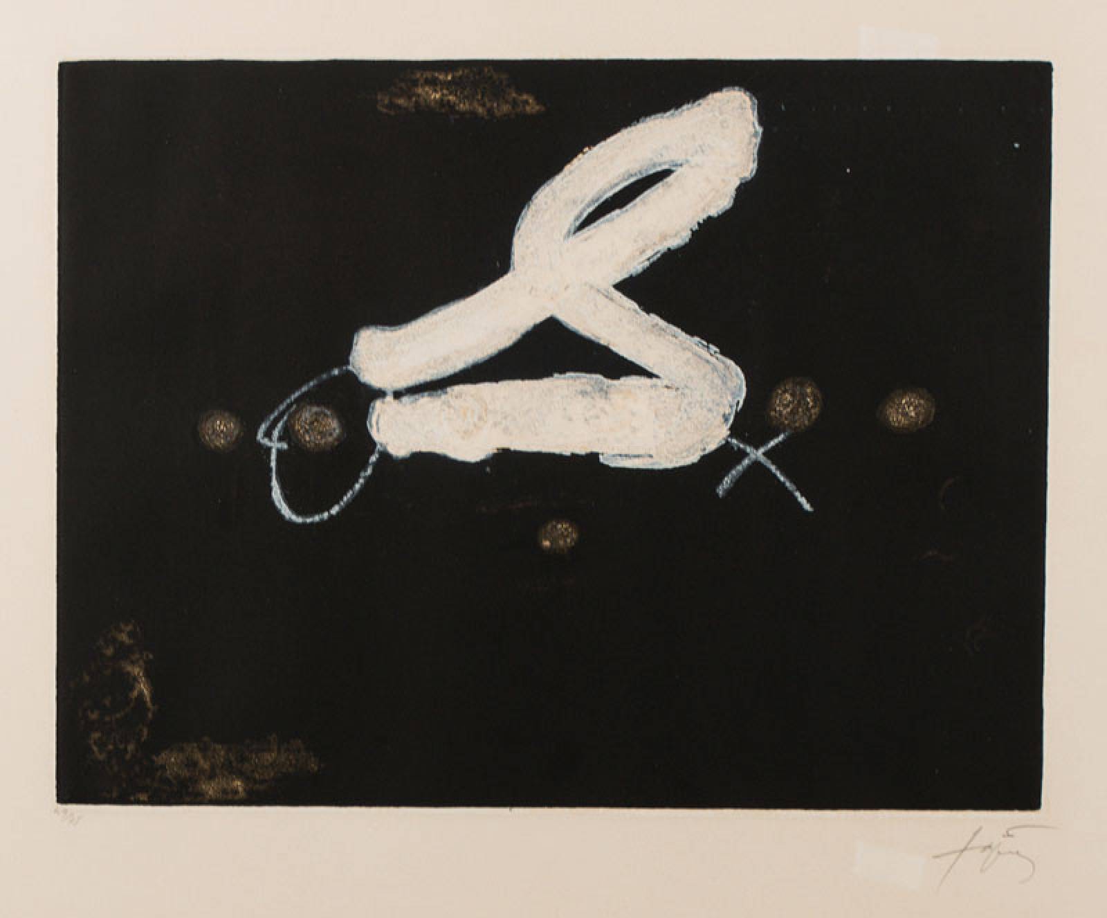 Antoni Tapies, 1923-2012, La S, 1978, Radierung mit Reliefprägung und Carborundum auf Arches-Bütten, handsign., num. 49/75, Hrsg. Grafos Verlag ...