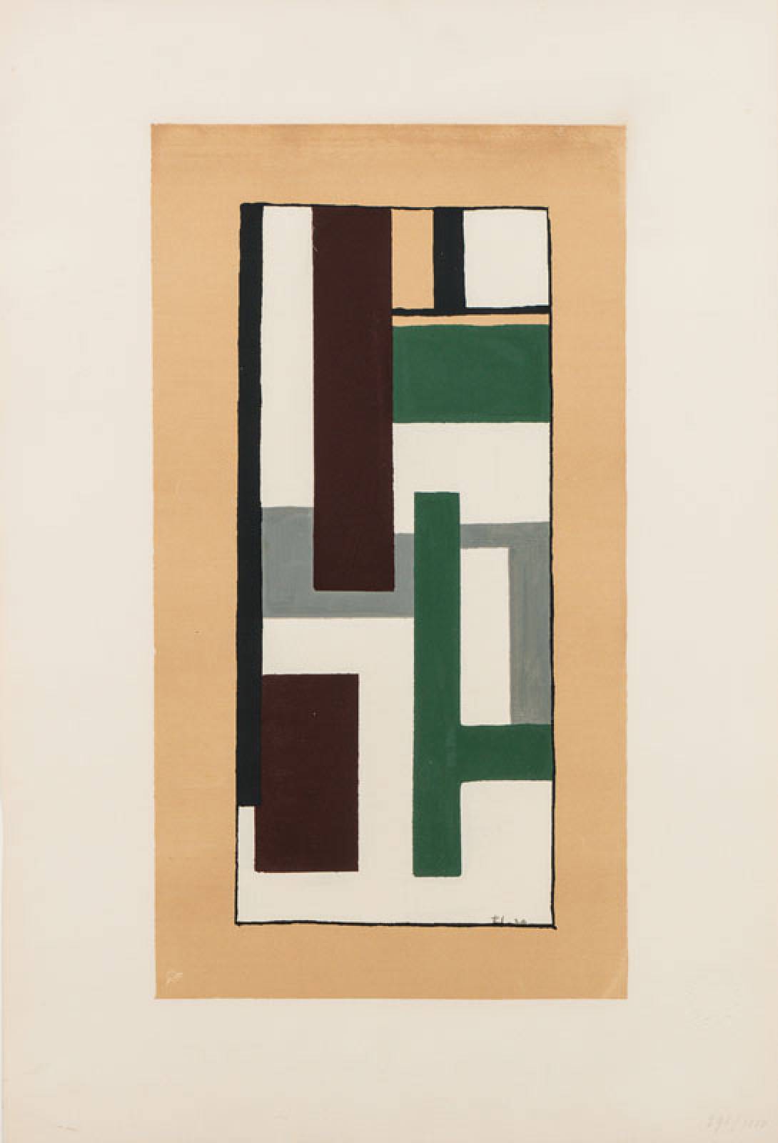 Fernand Léger, 1881-1955, Composition, Farbserigraphie auf Arches Bütten, im Druck monogram. und dat. (19)20, num. 591/1000, Trockenstempel ...