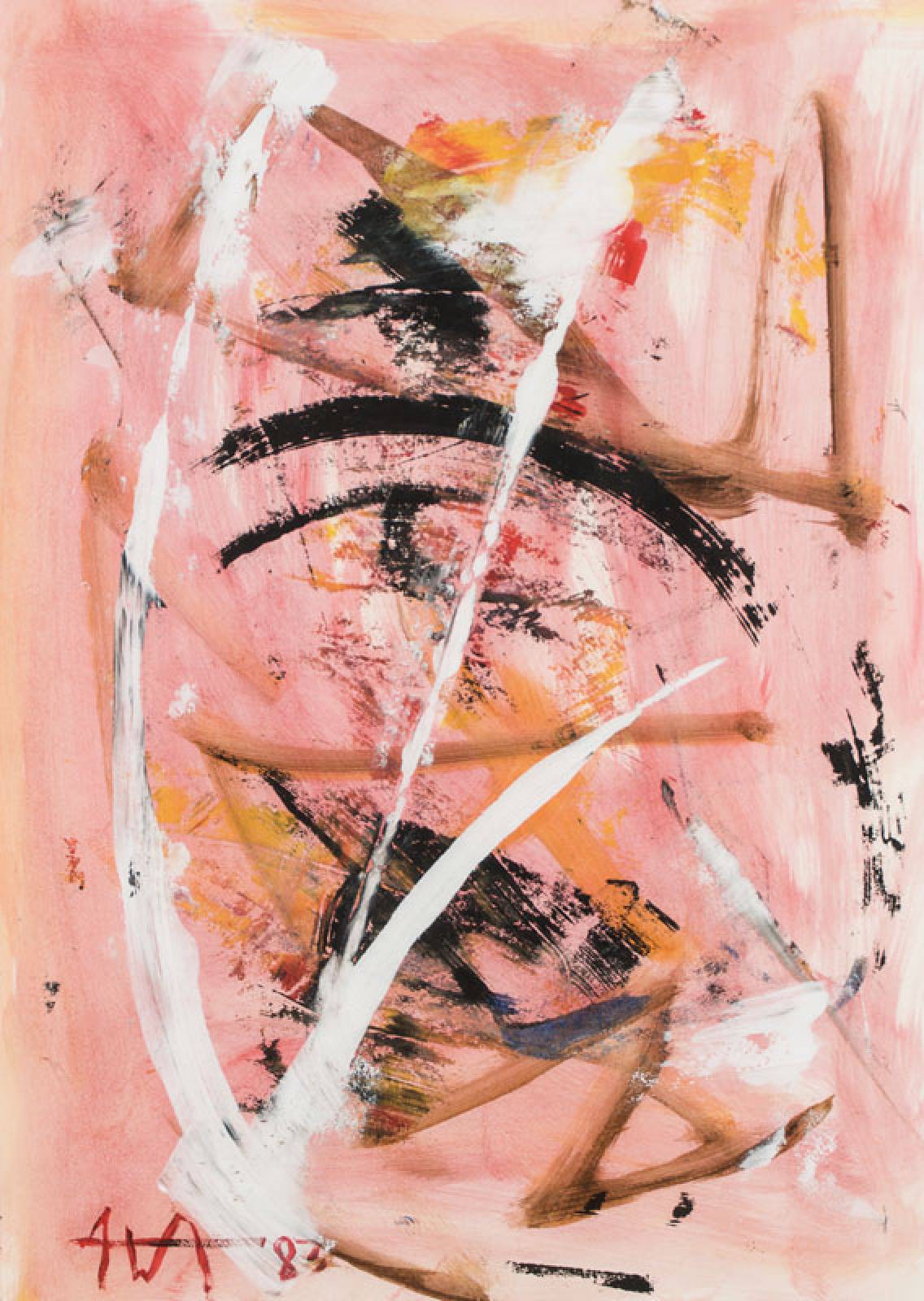 Albert Fürst, 1920-2014, Acryl/Papier, sign., dat. 83, Blattgr. 49,5x69,5 cm, unter Glas gerahmt, gesamt 94x63 cm