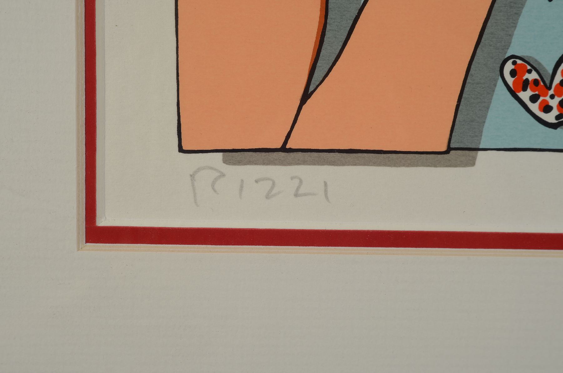 Detail b: James Rizzi, 1950-2011, Love is in the air, Farblithografie, handsign., betitelt, dat. 89, Motiv 29,5x43,5 cm, unter Glas gerahmt, gesamt 54,5x67,5 ...