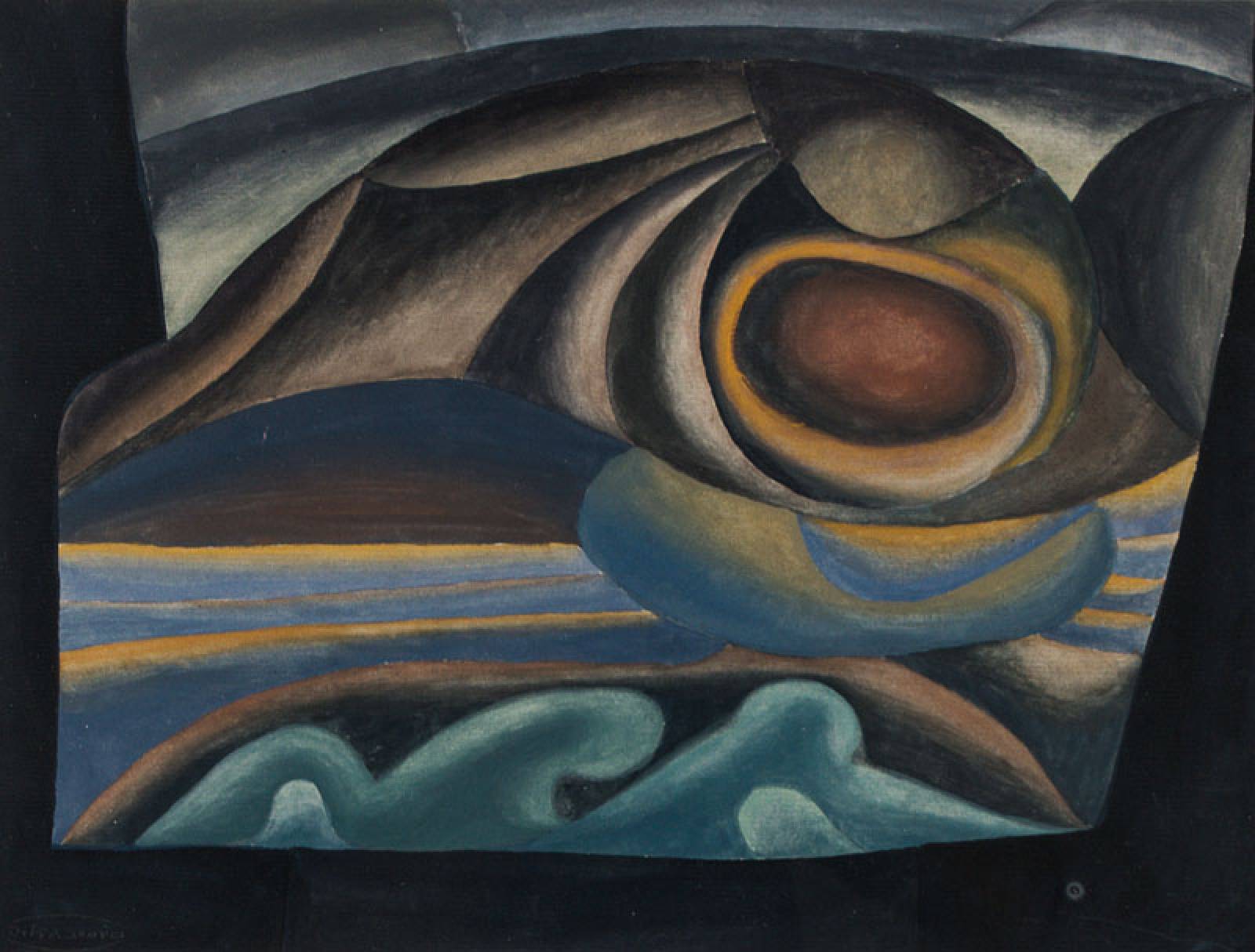 Johann Georg Müller, 1913 Ludwigshafen/Rhein- 1986 Koblenz, Abstrakte Komposition, Aquarell und Gouache auf Papier, li unten sign. Joh. Georg, ...