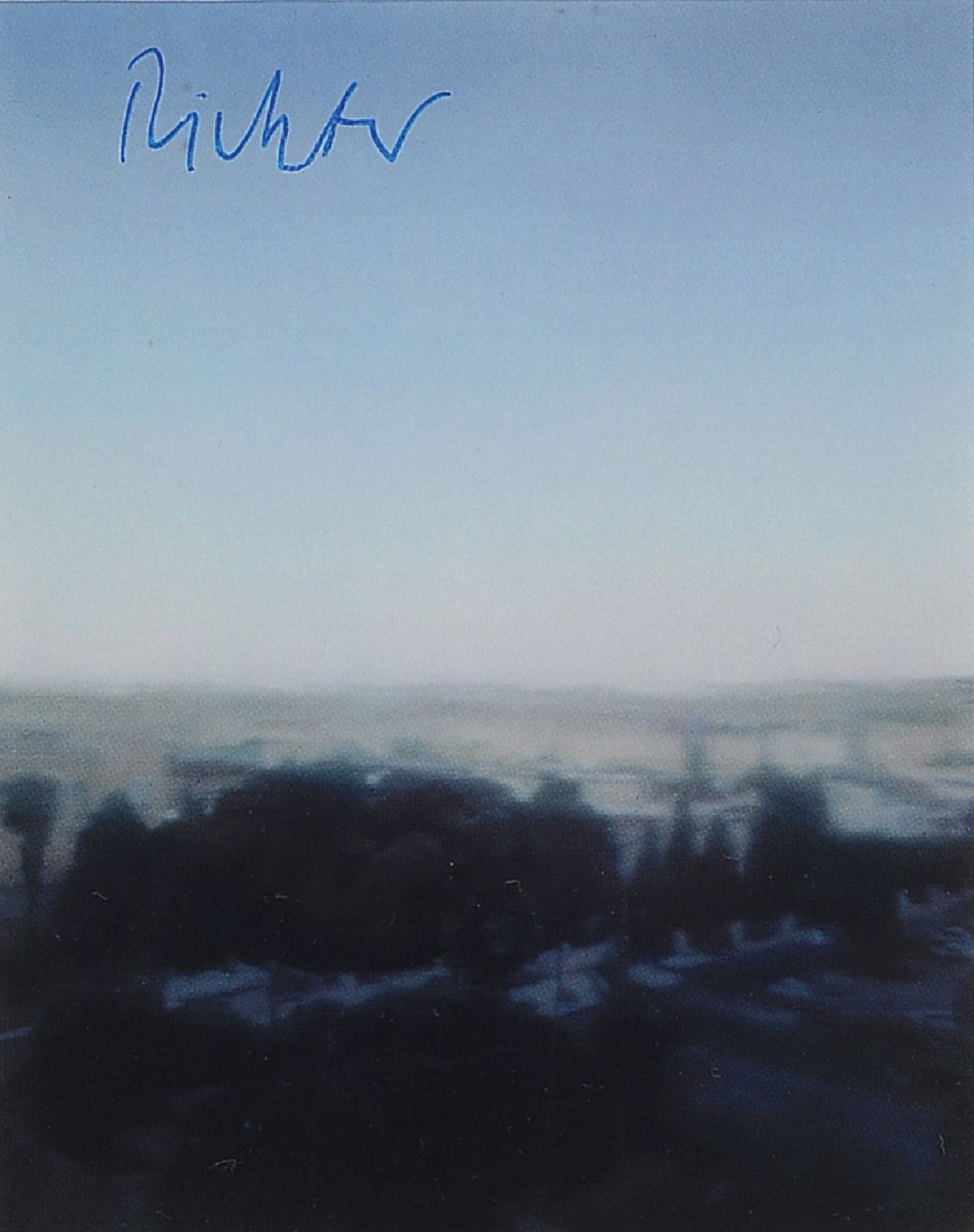 Gerhard Richter, geb. 1932, Kunstpostkarte, handsign., ca. 15x10,5 cm, unter Glas gerahmt,gesamt 40x35 cm