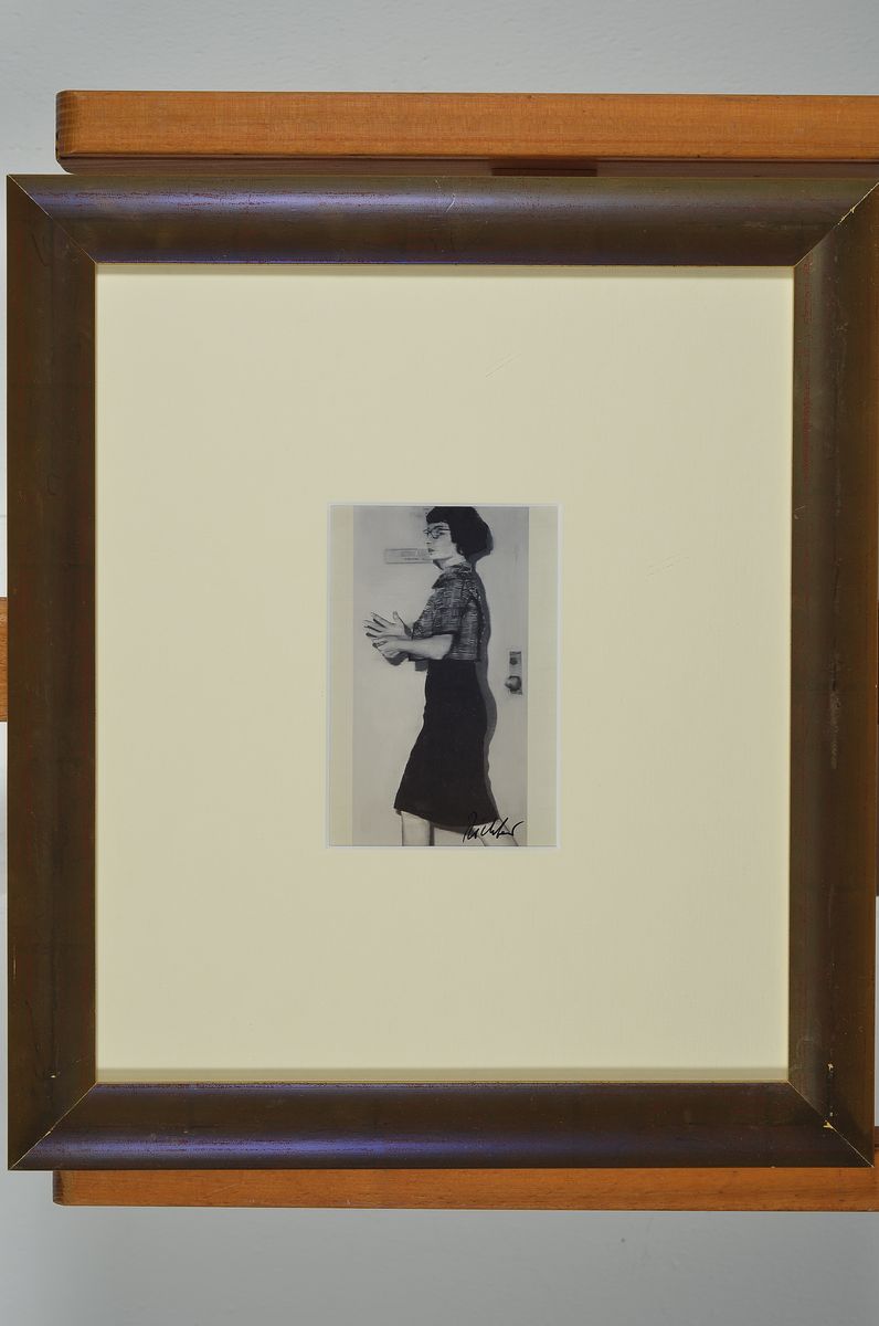 Detail k: Gerhard Richter, geb. 1932, Kunstpostkarte, handsign., ca. 15x10,5 cm, unter Glas gerahmt,gesamt 40x35 cm