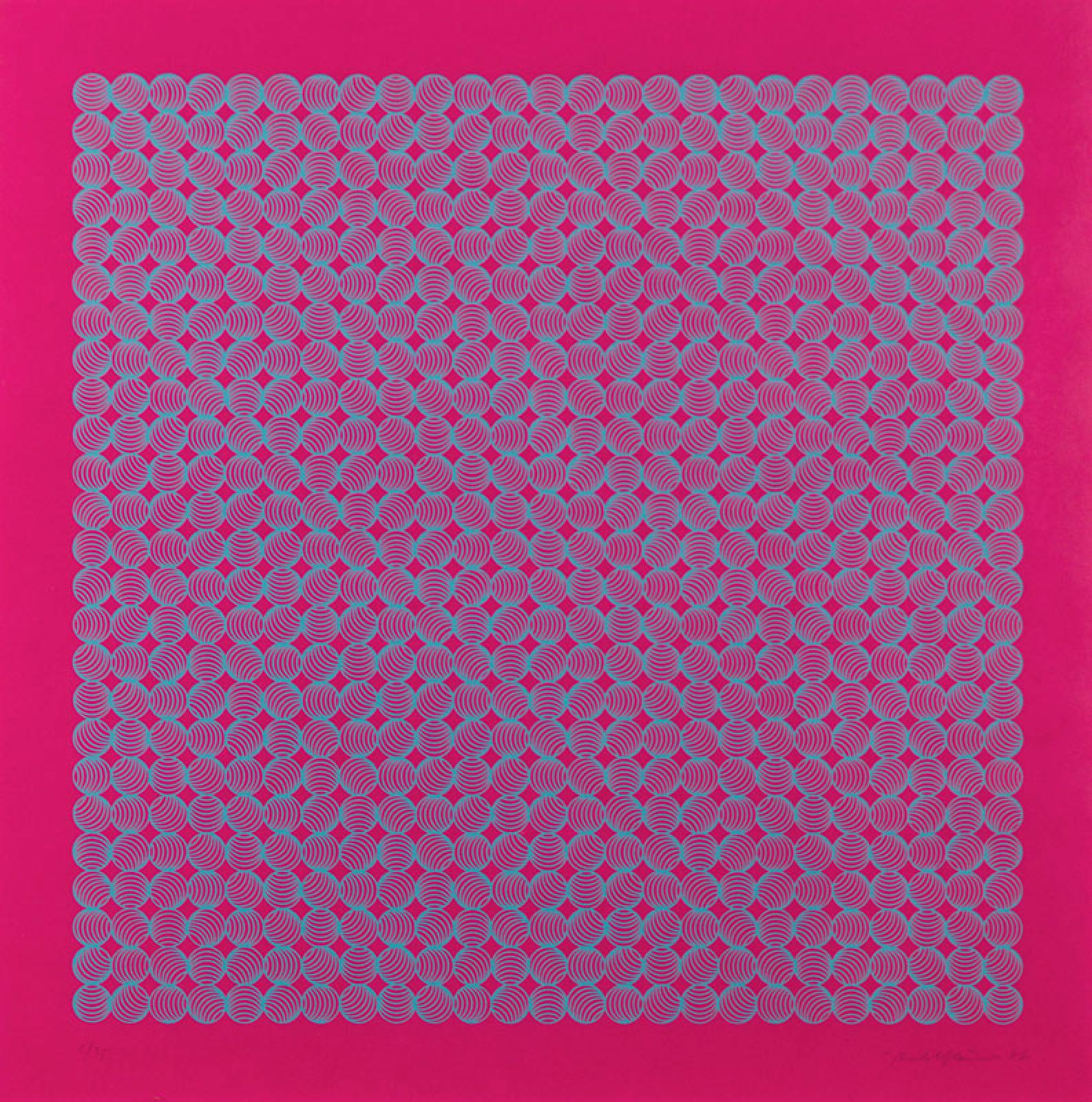 Rudolf Kämmer, geb. 1935 Rudolstadt, Schüler von Ernst Geitlinger, hier: Farbserigraphie in Pink und Grau, handsign., num. 2/35, ca. 58x55cm, unter ...