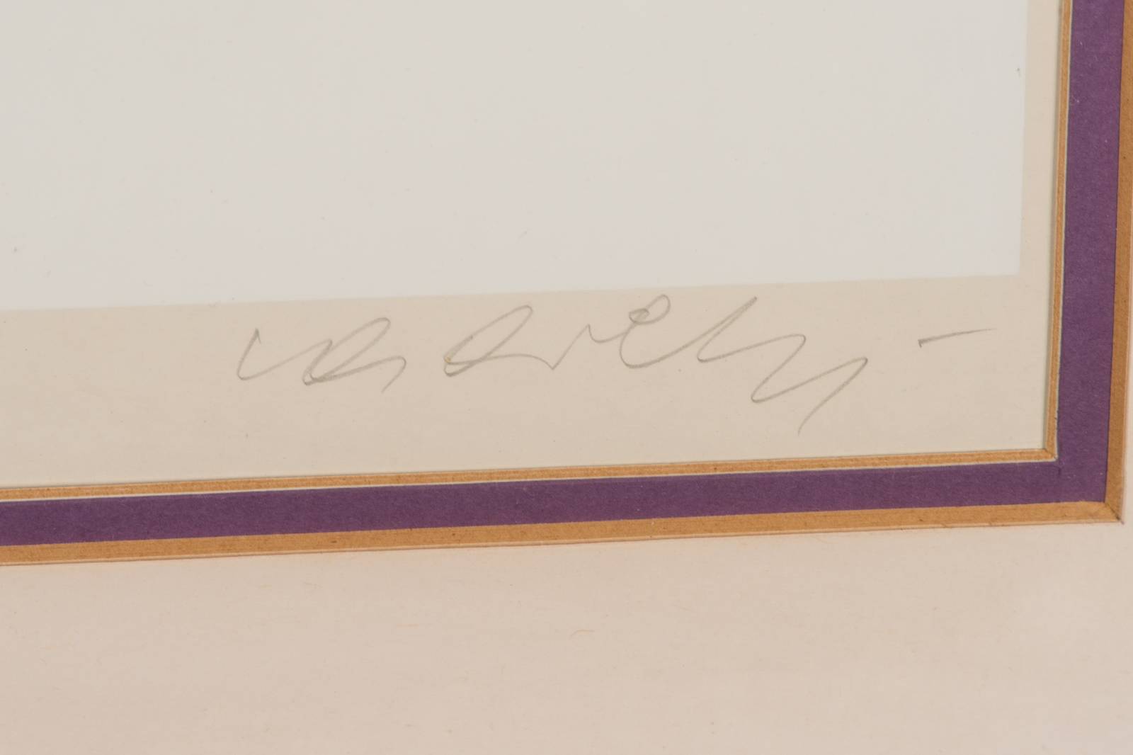 Detail a: Viktor Vasarely, 1906-1997, Farbsiebdruck, handsign., num. 22/267, PP- Ausschnitt 52x35,5cm, unter Glas gerahmt, gesamt 69x52 cm