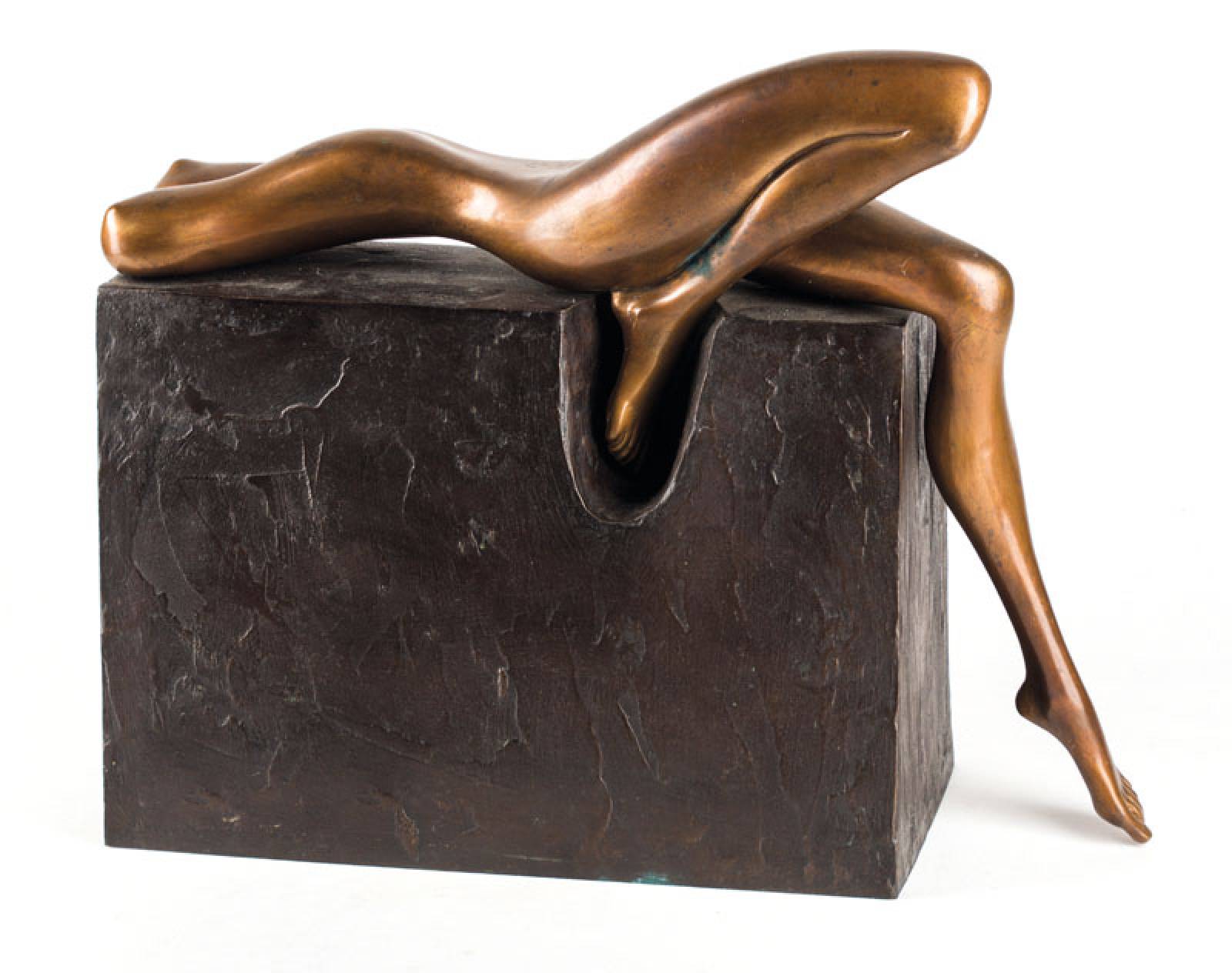 Bruno Bruni, geb. 1935 Gradara, La Straiata, Bronzeskulptur mit goldener und brauner Patina, sign., num. 4/90, ca. 39x42 cm