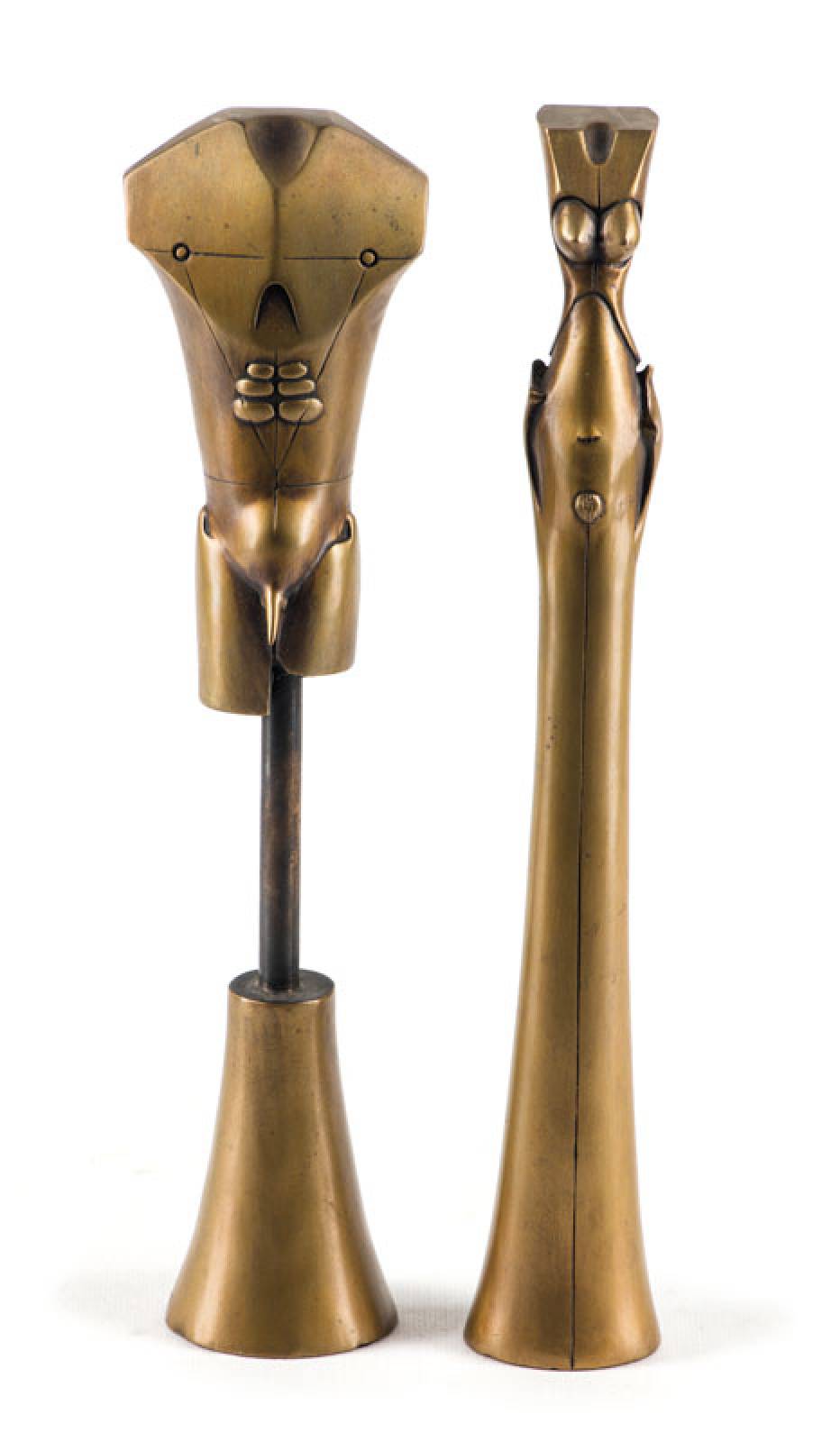 Paul Wunderlich, 1927-2010, Das Paar, zwei Bronzeskulpturen, je sign., num. 136/500, H. 31 cm