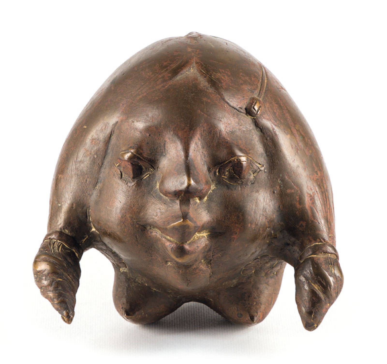 Gernot Rumpf, geb. 1941, Fischtochter, Bronzeskulptur, monogram., ca. 17x19x16 cm