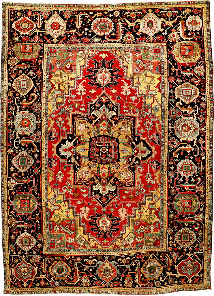 Azeri, Azerbaijan, gebrauchter Wollteppich ,maß:483 X 348 cm,tarif code 57011090