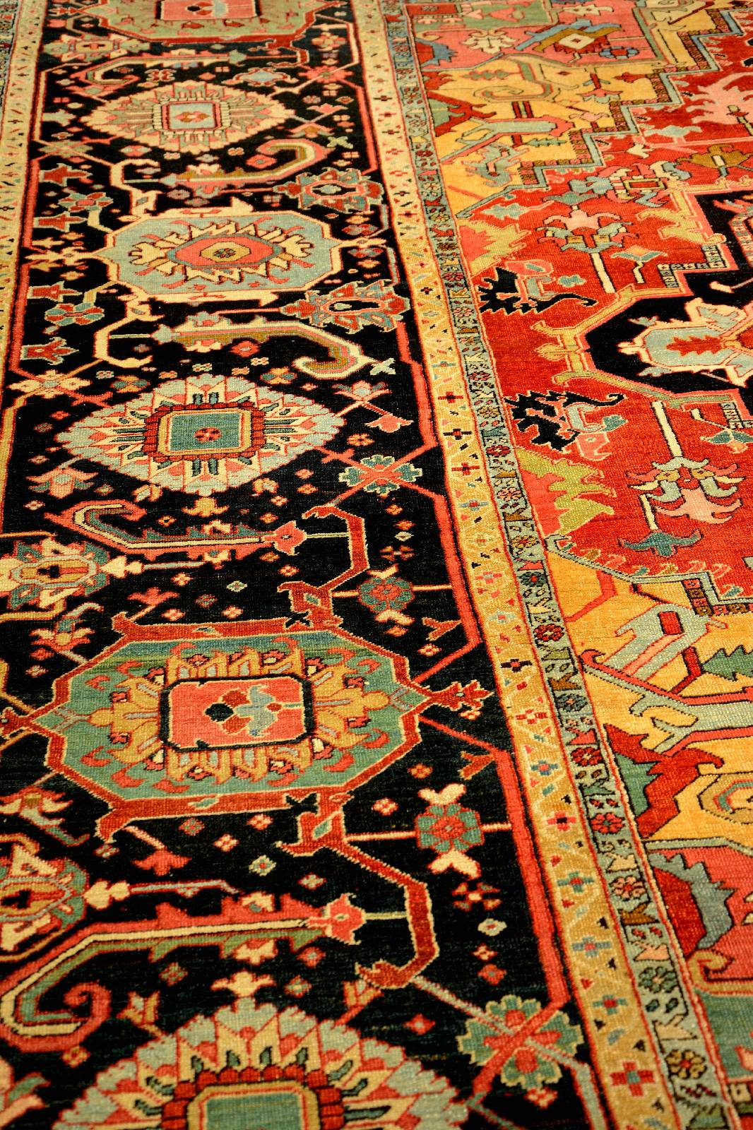 Detail b: Azeri, Azerbaijan, gebrauchter Wollteppich ,maß:483 X 348 cm,tarif code 57011090