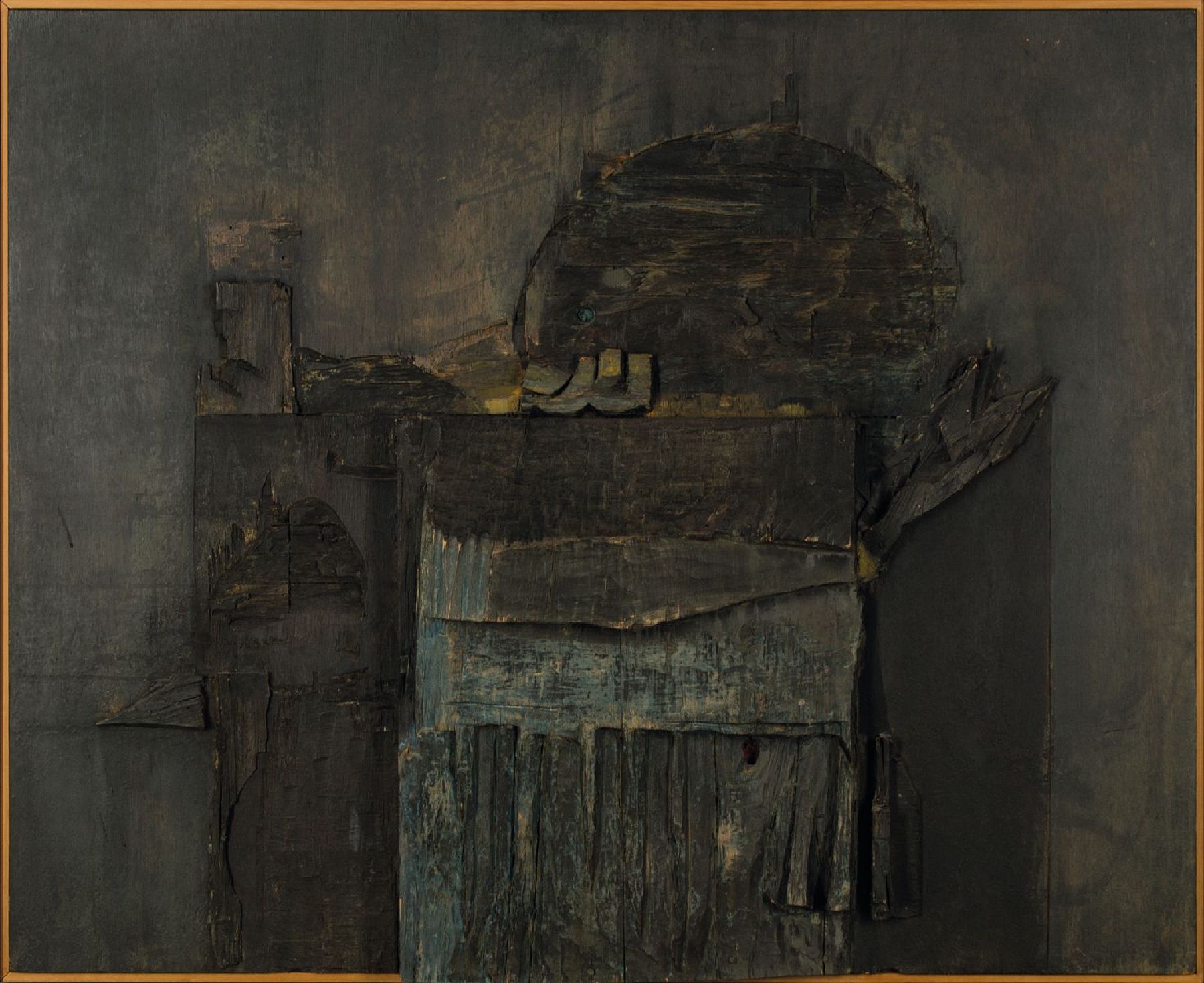 Lucio Munoz, 1929-1998 , Mischtechnik/ Holzplatte ,gr. ca. 86x104,5 cm
