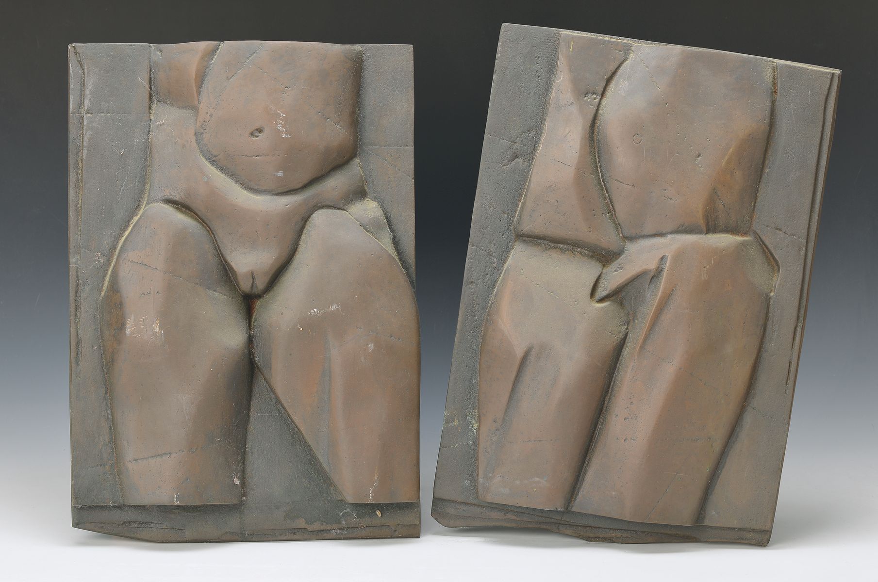 Helmut Lander, 1924 Weimar-2013 Darmstadt, 2 Wandreliefs, Mann und Frau, Monogramm La 93, je. ca. 45x31 cm ,