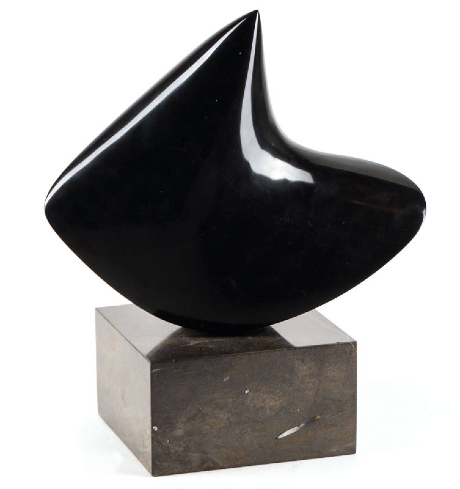 Manuel Bouzo, geb. 1946, Steinskulptur auf Sockel, sign., ca. 28x32 cm, Sockel H. 10 cm,