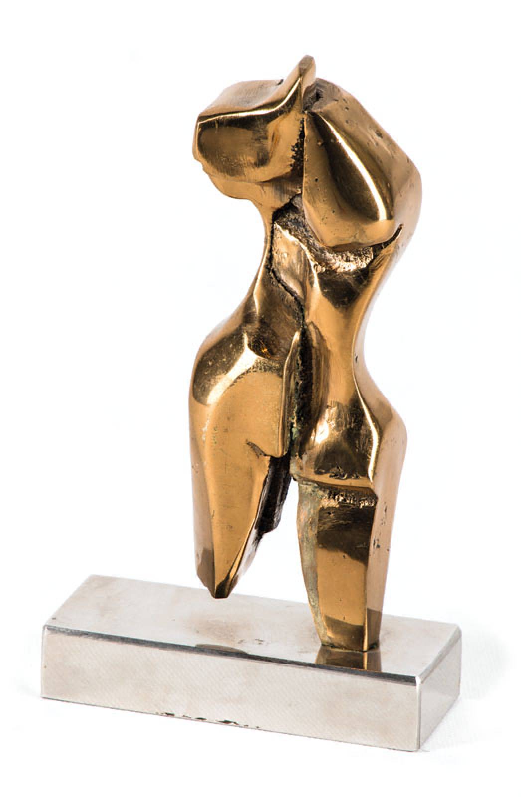 Helmut Lander, 1924 Weimar-2013 Darmstadt, Bronzeskulptur auf Metallsockel, ca. 18,5x11x4,5 cm