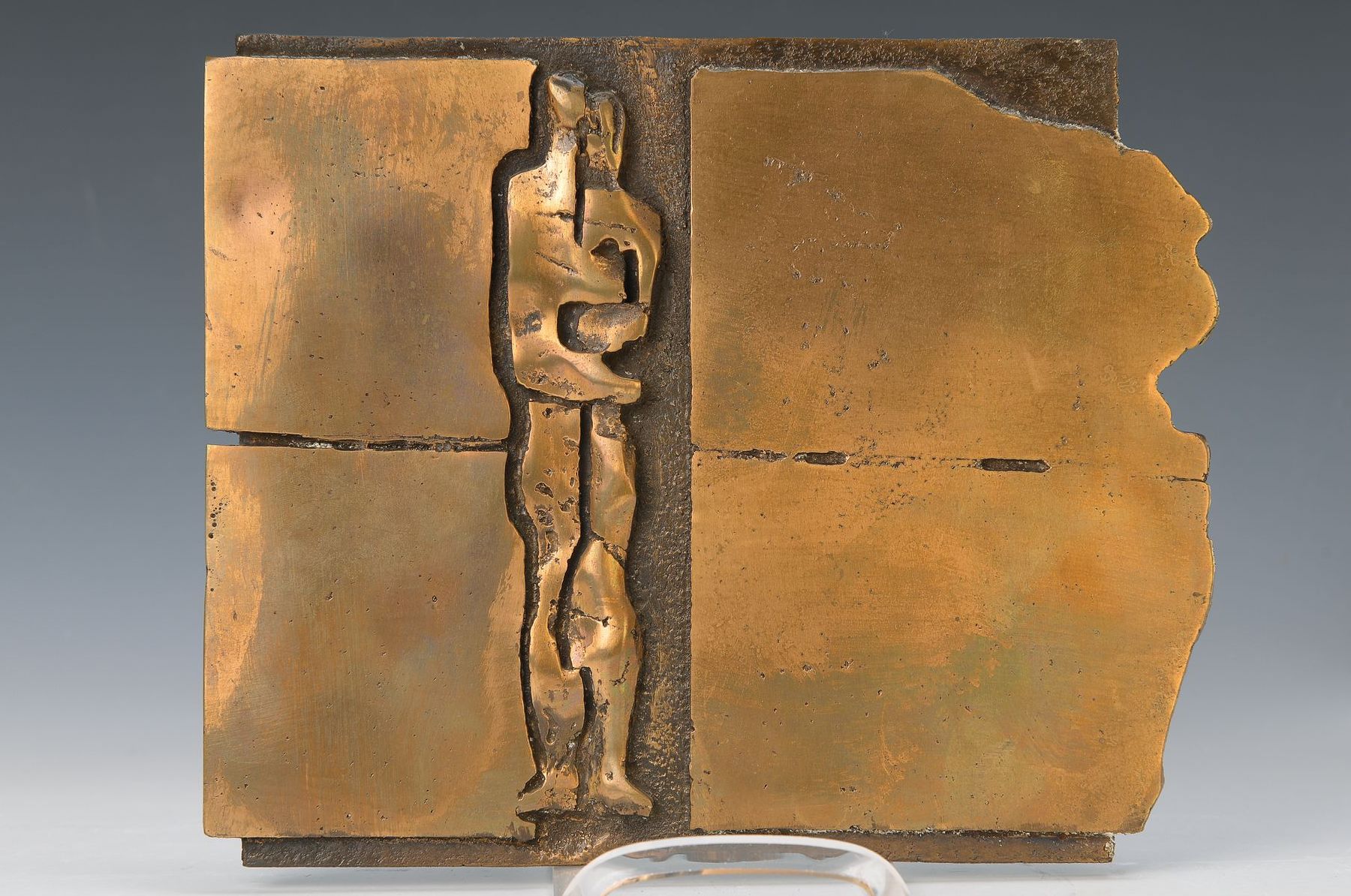 Helmut Lander, 1924 Weimar-2013 Darmstadt, Wandrelief, Bronze, Monogramm La.92, ca. 23x28 cm